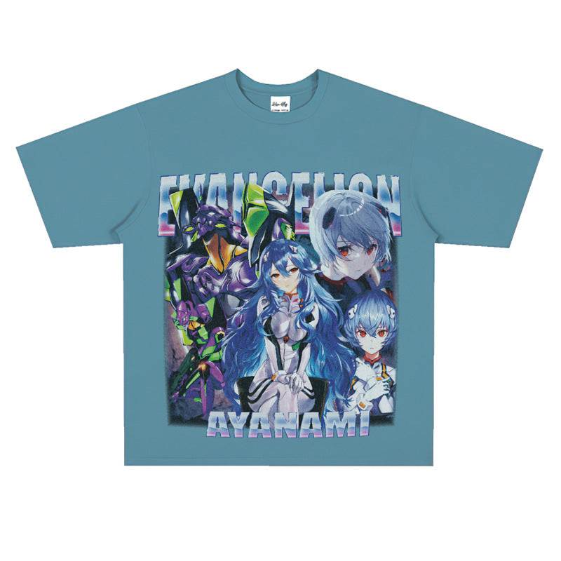 Film Star T Shirt Short Sleeve Loose Pure Cotton Trendy T-shirt Men and Women