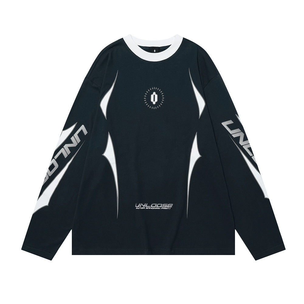 Racing oversized t shirt racing style sports casual top t-shirt