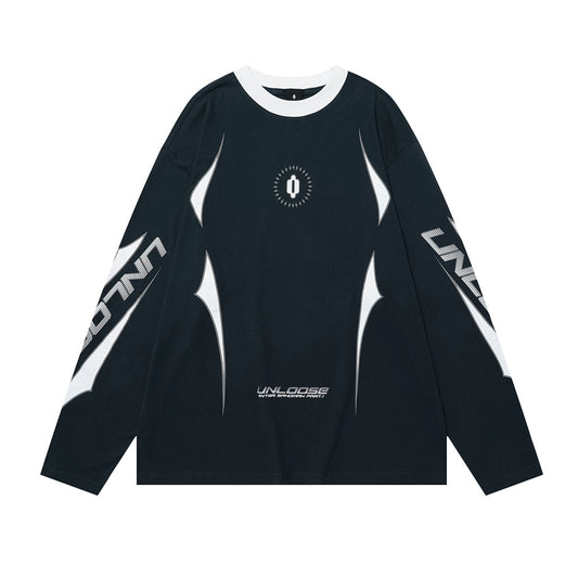 Racing oversized t shirt racing style sports casual top t-shirt