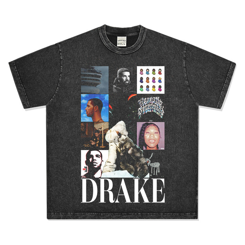 New york hip hop shop vintage hip hop DRAKE Drake SSS4U print short sleeve t-shirt