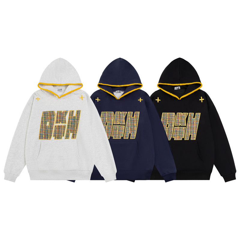 Streetwear Hoodie Vintage Embroidered Hooded Sweater Loose Hoodie