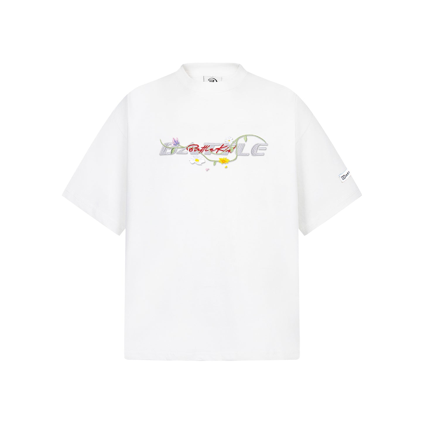 Hip Hop Clothes New York Vintage Floral Embroidery Summer Loose Casual Short Sleeve T-Shirt