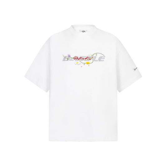 Hip Hop Clothes New York Vintage Floral Embroidery Summer Loose Casual Short Sleeve T-Shirt