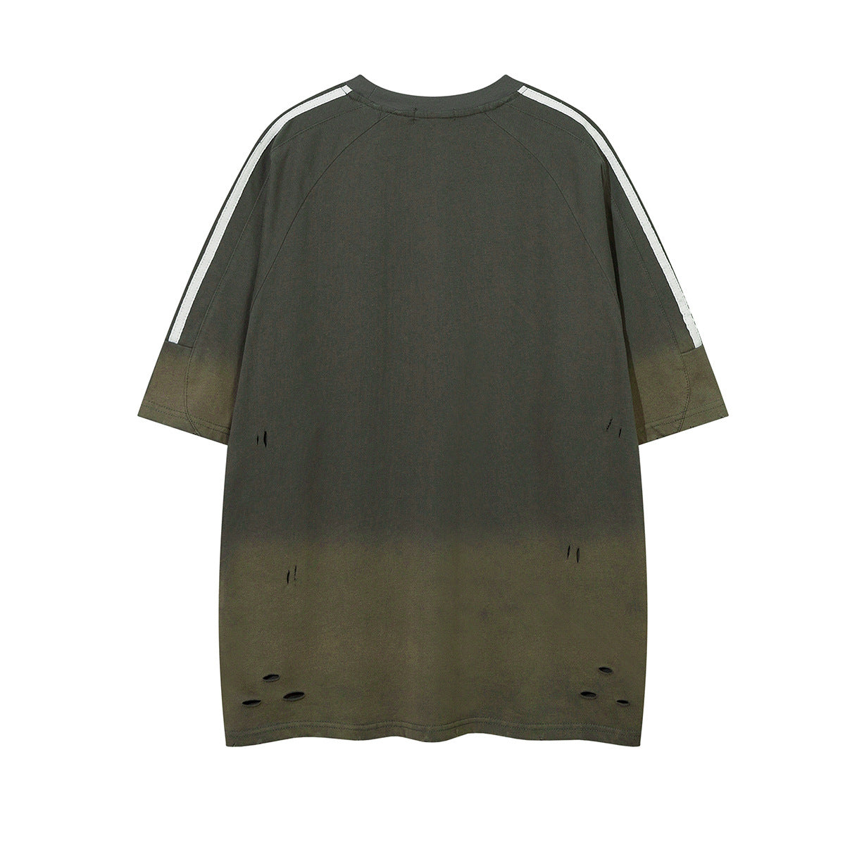 Ye T Shirt summer retro gradual change color washed short sleeve T-shirt