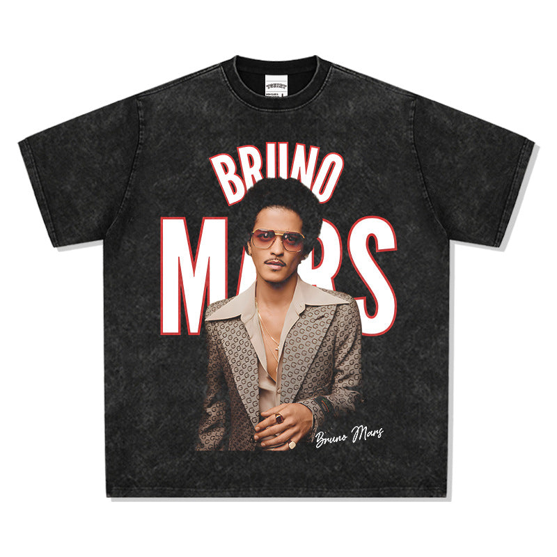 New york hip hop shop bruno mars print long sleeve short sleeve t-shirt