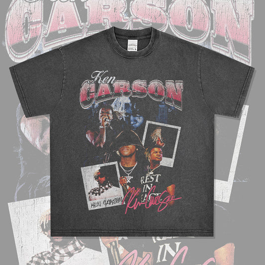 Streetwear Masculino Vintage Hip Hop Ken Carson Print Blockbuster Short Sleeve T-Shirt