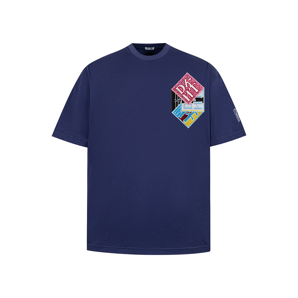 New York Hip Hop Style Vintage Summer Loose Crew Neck Couple T-Shirt