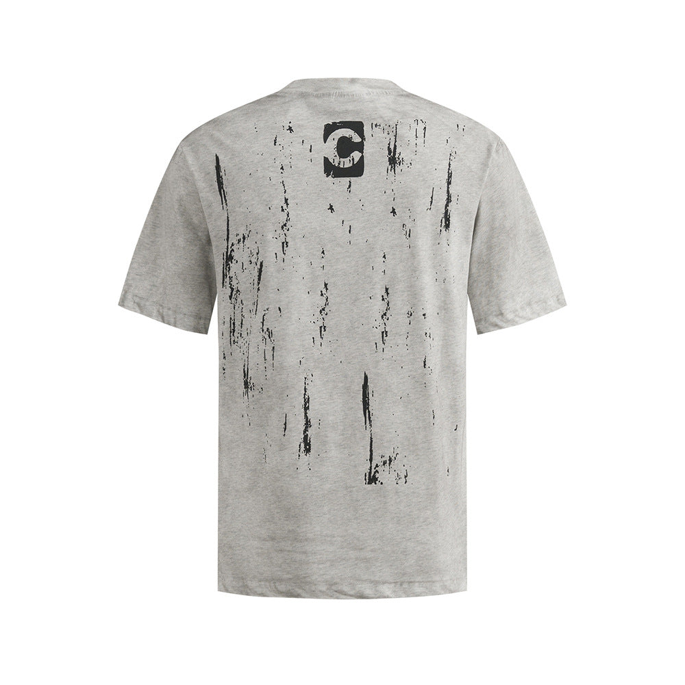Nostalgia T Shirts Vintage Old Letter Print Short Sleeve T-Shirt