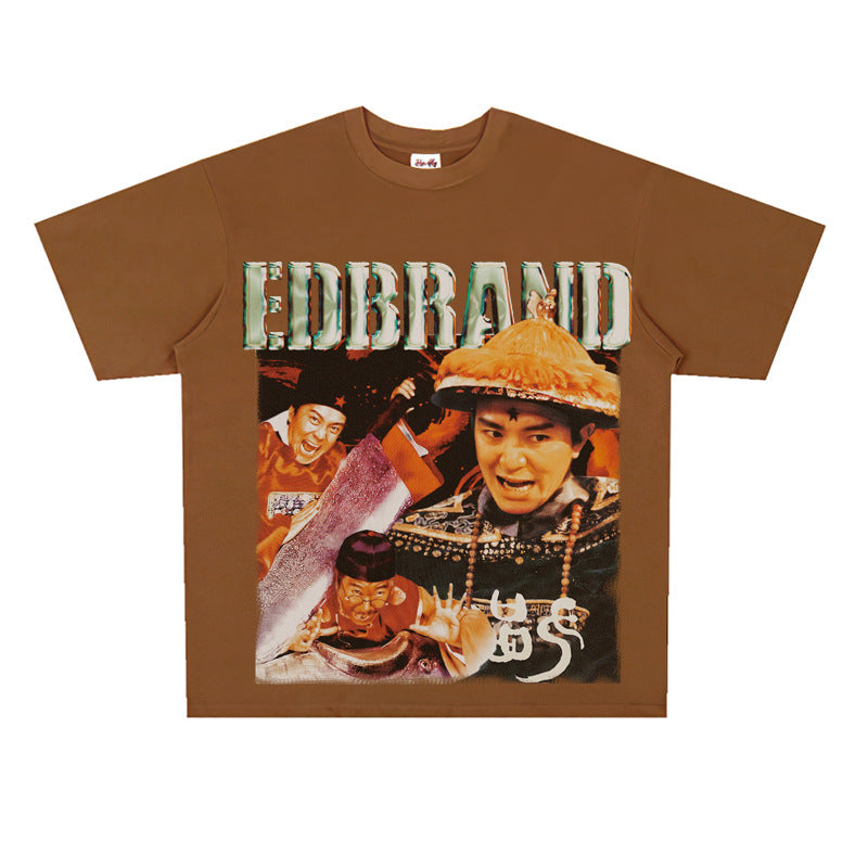 Film Star T Shirt Stephen Chow Derivative Short Sleeves Vintage American Street T-shirt