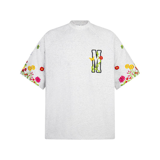 Nostalgia T Shirts Vintage Embroidery Summer Loose Casual Short Sleeve T-Shirt Top