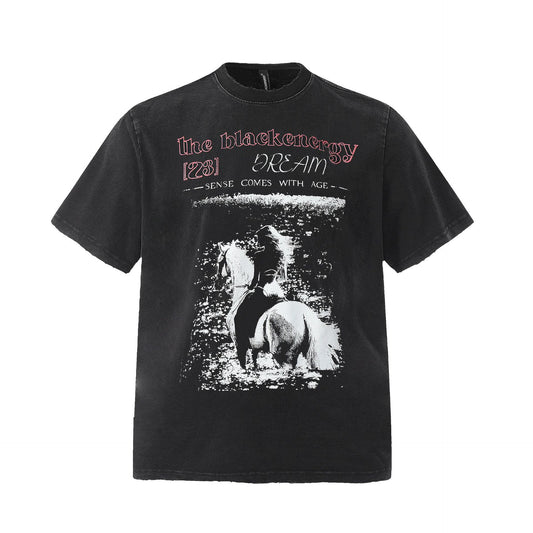 Hip hop shirt retro washed t-shirt short sleeve loose