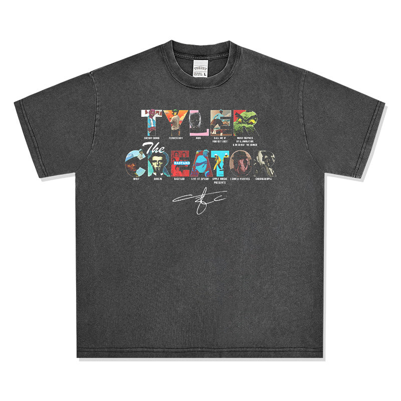 New york hip hop shop vintage hip hop The Creator Taylor print short sleeve t-shirt