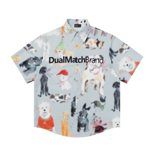 Hip Hop Shirts For Boys Animal Print Short Sleeve Shirt