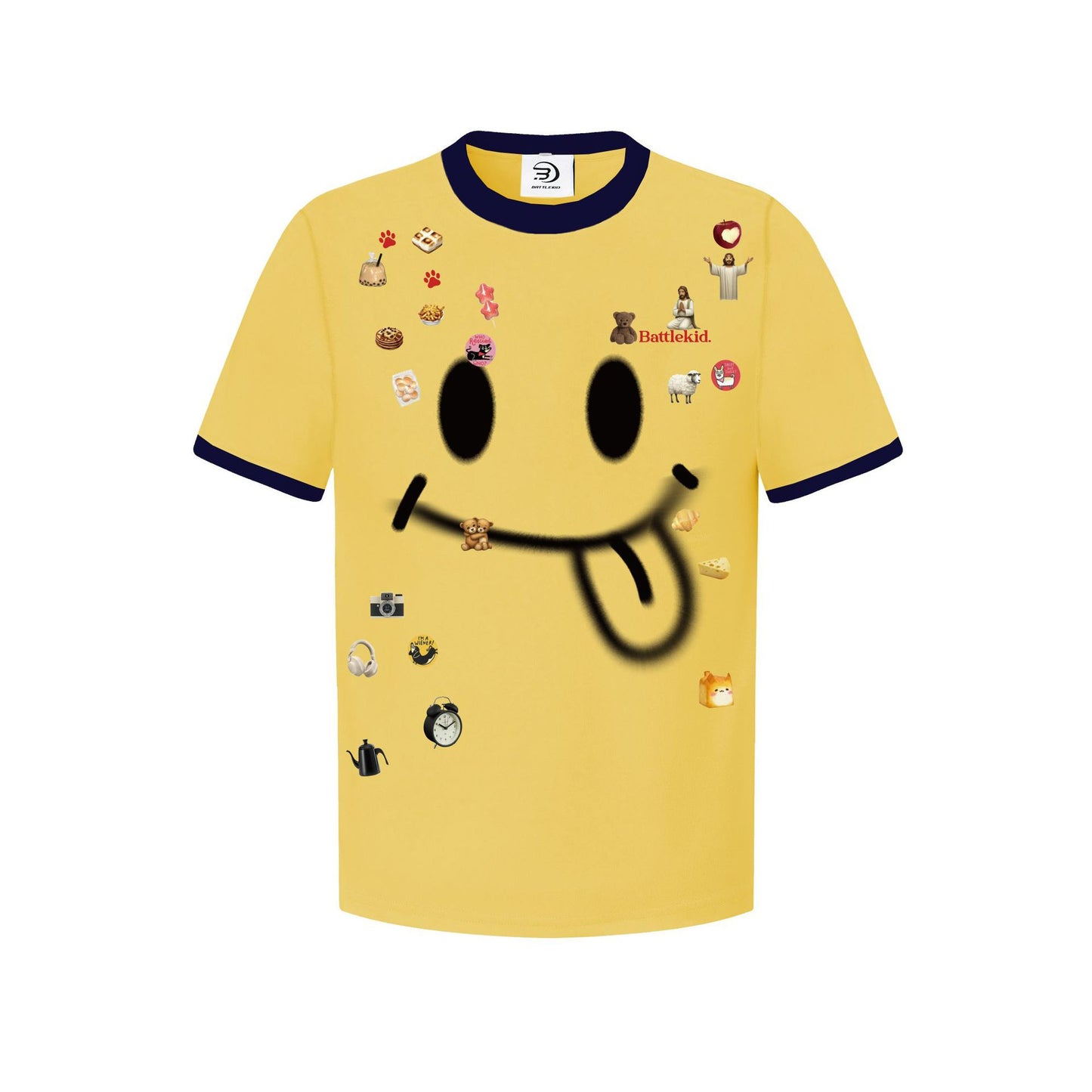 Hip Hop Clothes New York Vintage Smiley Pattern Short Sleeve T-Shirt Loose Casual