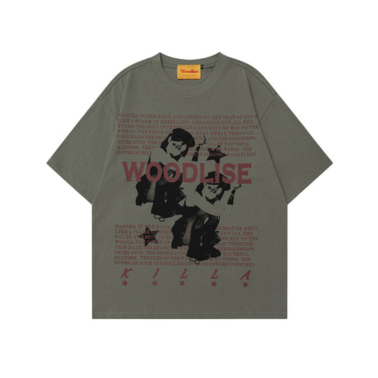 90s West Coast Hip Hop Fashion T Shirts Summer Loose