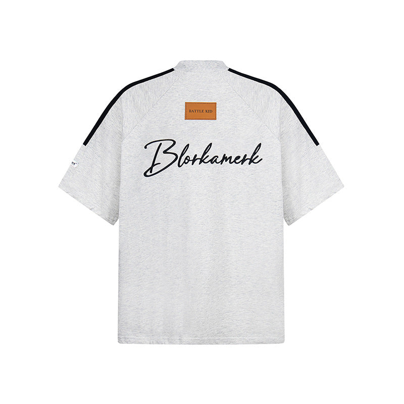 Hip Hop Clothes New York Embroidered T-Shirt Loose Short Sleeves