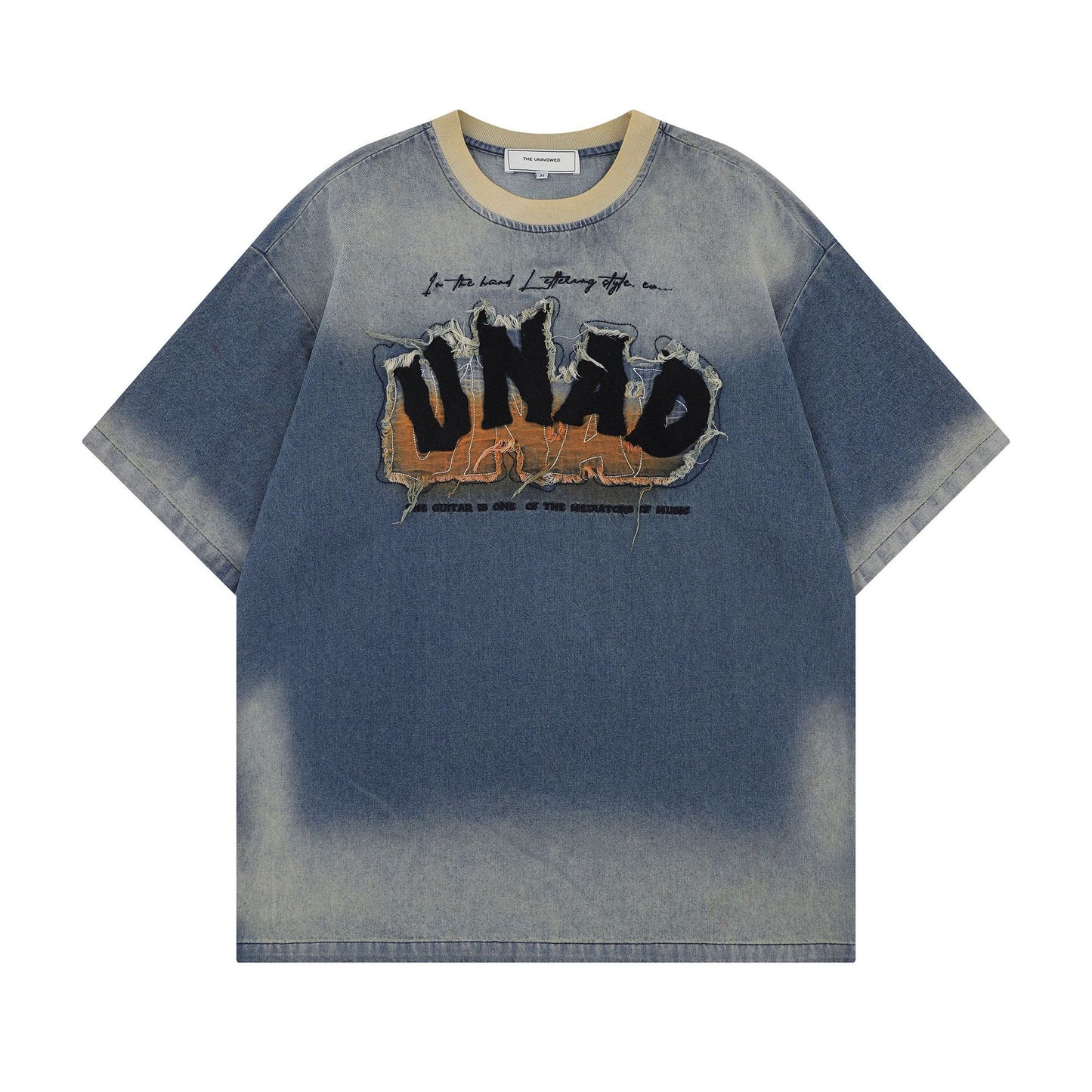 Remeras rock nacional summer vintage embroidered denim t-shirt short sleeve