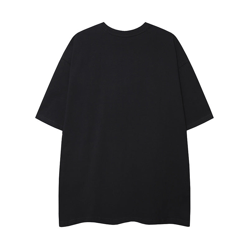Casual Street Wear Summer Short Sleeve T-Shirt Butterfly Pendant Necklace Loose