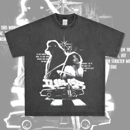 New york hip hop shop vintage hip hop SZA & KENDRICK print short sleeve t-shirt