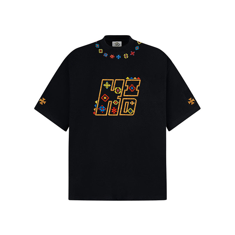 Hip Hop Clothes New York Embroidered Short Sleeve T-Shirt Summer Casual Loose Top