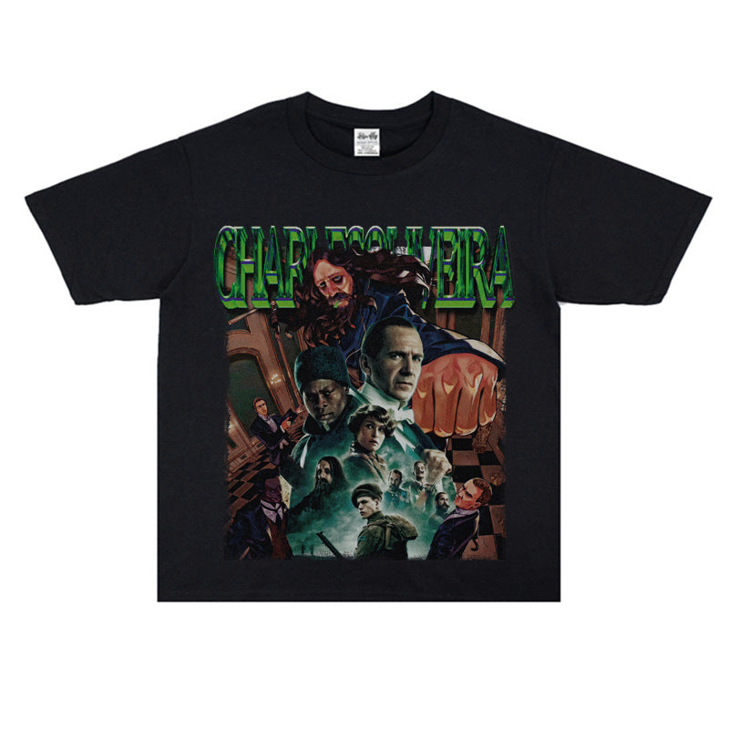 Film Star T Shirt Ace Agent Movie Short Sleeve Loose Retro American Print T-shirt