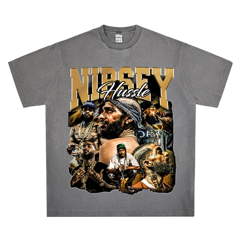 Marcas streetwear usa vintage Nipsey print short sleeve t-shirt