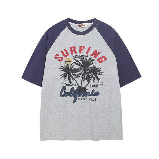 Hip hop clothing new york summer vintage t-shirt loose short sleeves