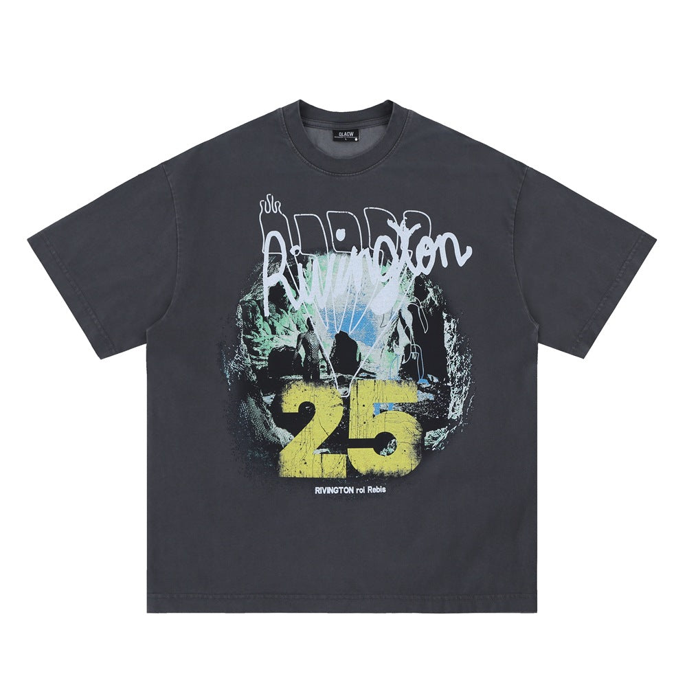 Vintage College Shirts Spring/Summer Casual Short Sleeve T-Shirts