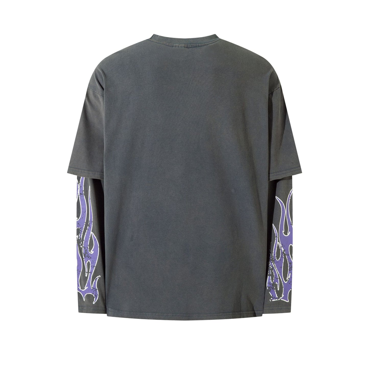 Hustle vintage flame print long sleeve t-shirt