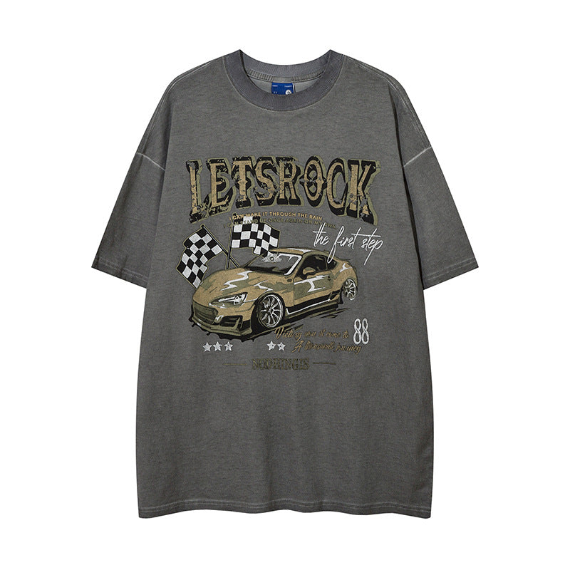 Hip hop shirt cartoon car short sleeve t-shirt