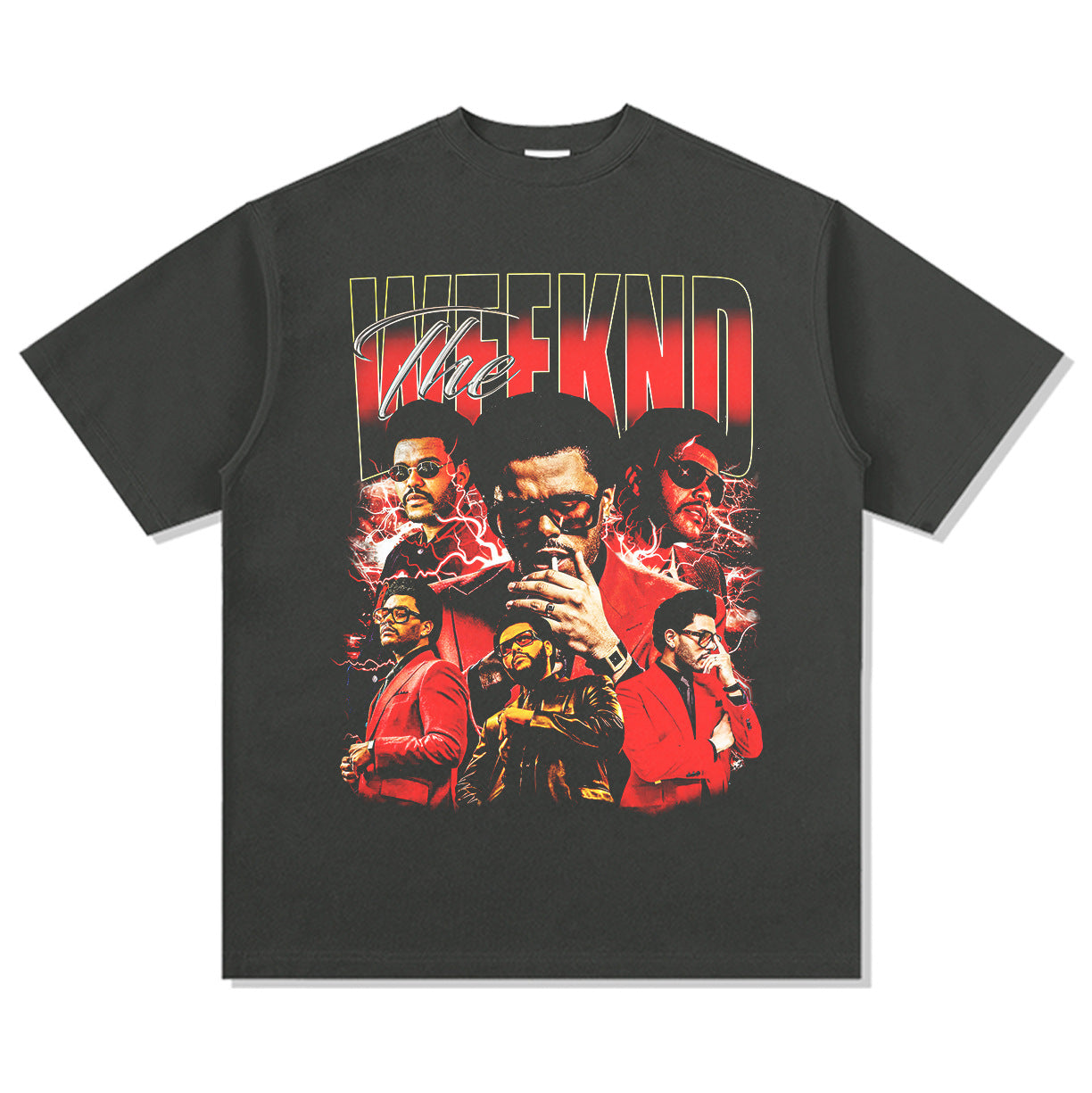 Marcas streetwear usa vintage hip hop Weeknd print short sleeve t-shirt