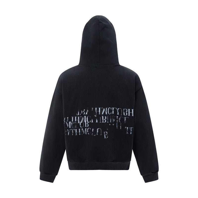 Streetwear Hoodie Vintage do gradual change letter print hooded sweater