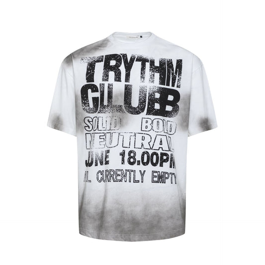 Unisex T-shirts Summer Dirty Letter Map Men's Loose Short Sleeve T-Shirt