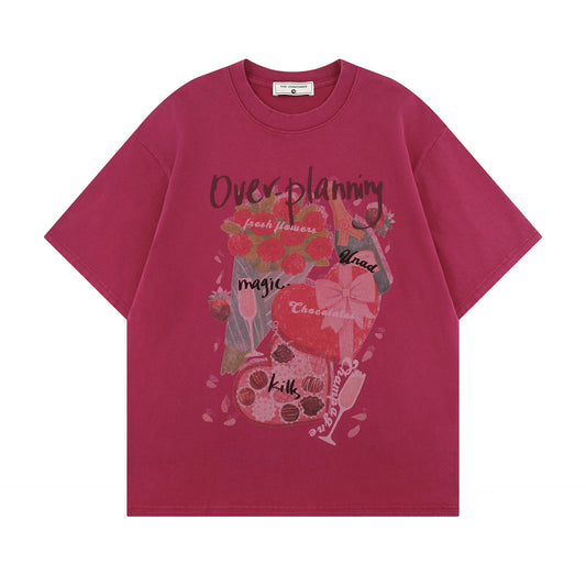 Hip hop shirt summer wash t-shirt loose short sleeves
