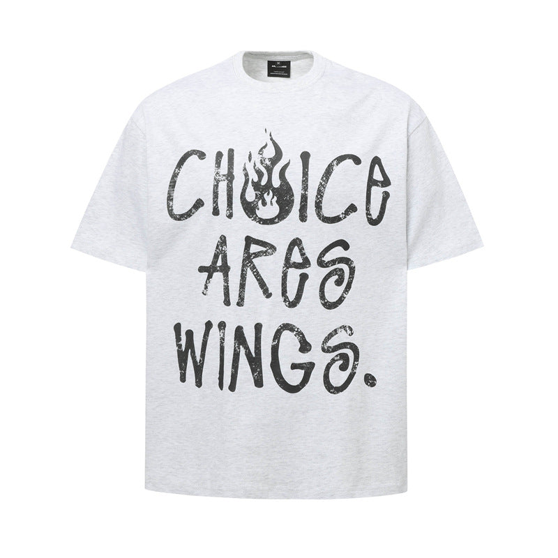 Hip Hop Shirts For Boys Vintage Alphabet Print Short Sleeve T-Shirt