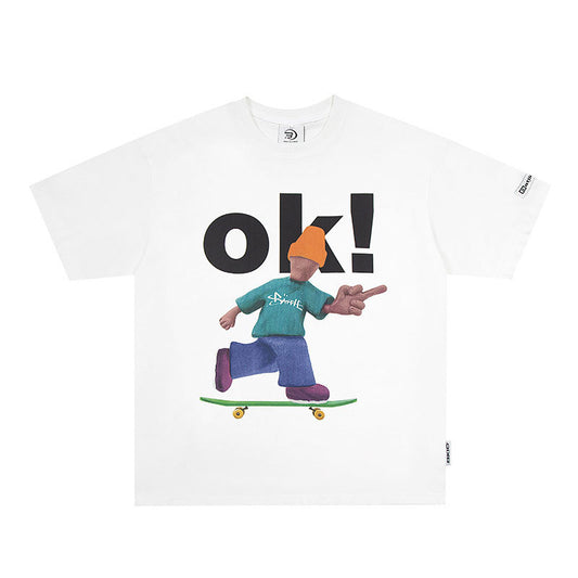 Hip Hop Clothes New York Cartoon Print Short Sleeve T-Shirt Summer Top