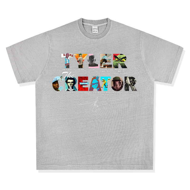 New york hip hop shop vintage hip hop The Creator Taylor print short sleeve t-shirt