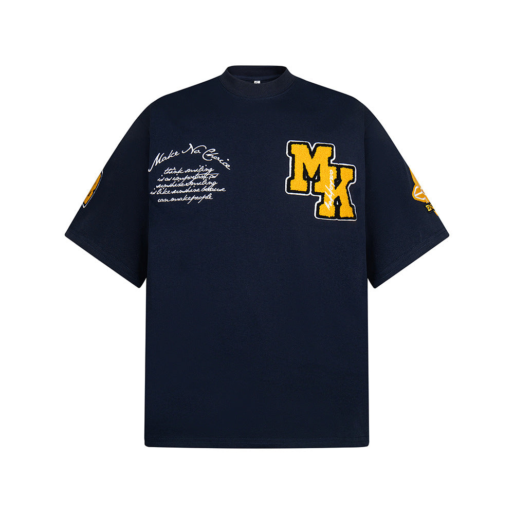 Hip Hop Clothes New York Vintage Cute Lamb Embroidered Short Sleeve T-Shirt Summer Oversize Casual Top