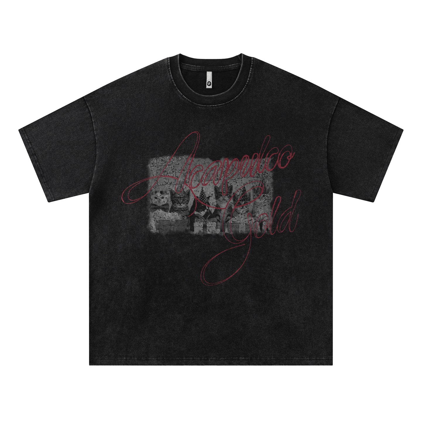 Distorted vintage short-sleeved t-shirt summer oversize casual top