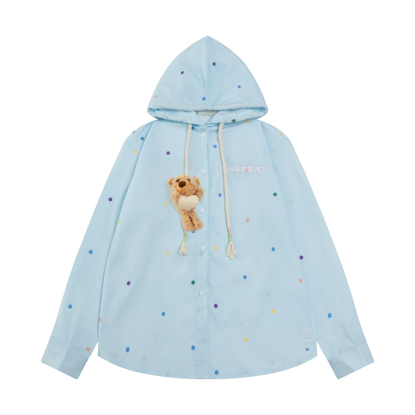 New York Hip Hop Style Cartoon Alphabet Embroidered Hooded Shirt Loose Casual Top