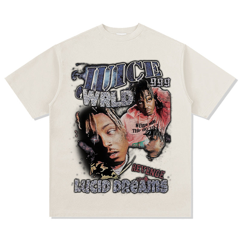 New york hip hop shop Juice wrld t-shirt rap character print heavy