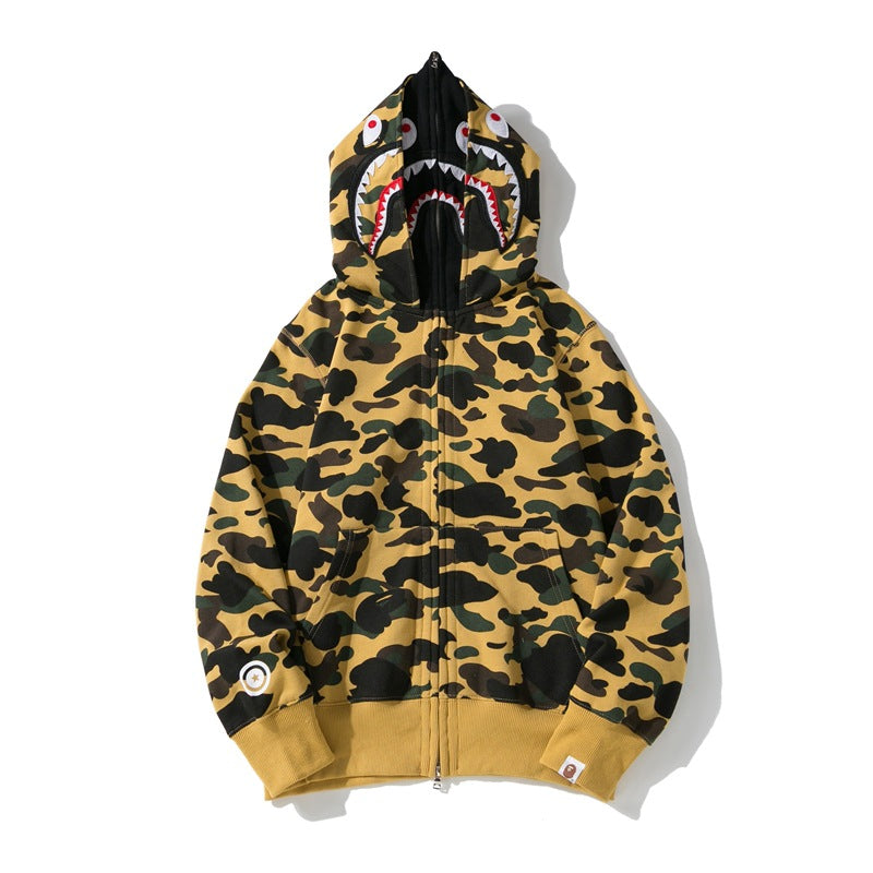Ape Hoodie Shark Under the Stars Hooded Cardigan Zip Double Hat Camo Sweater Jacket