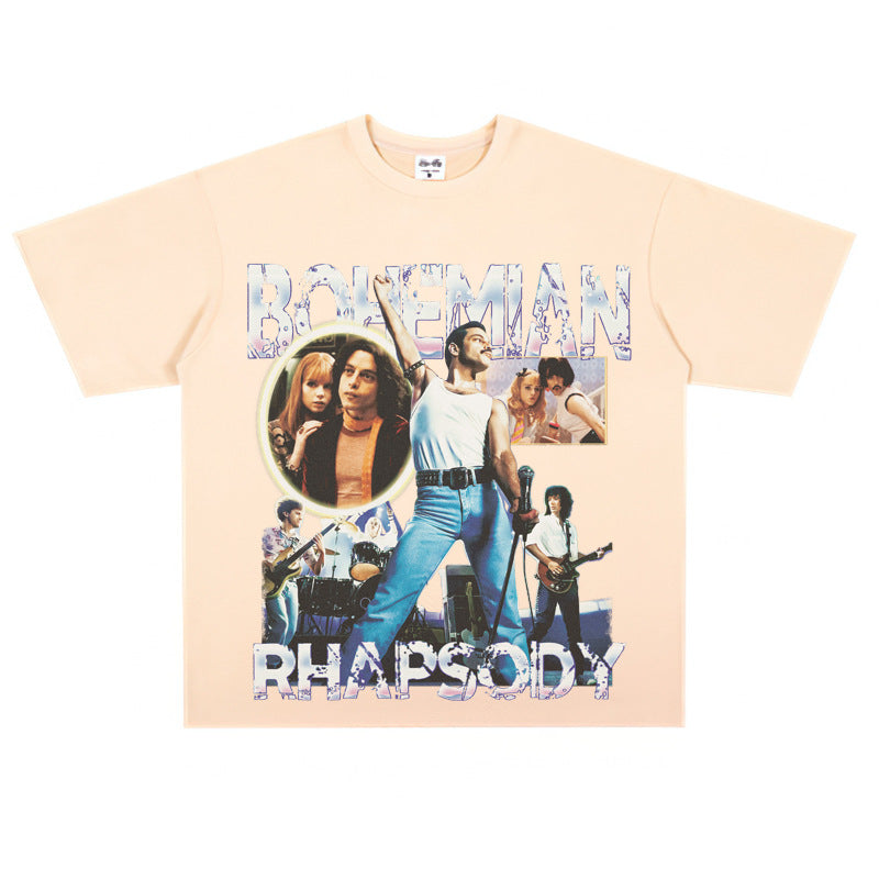 Film Star T Shirt Retro Street Cotton American T-shirt