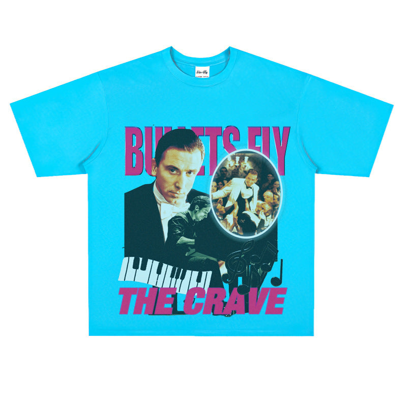 Film Star T Shirt the Legend of 1900 Loose Retro Street Cotton American T-shirt