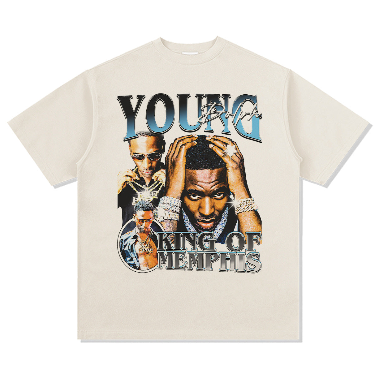 Marcas streetwear usa hip hop young dolphin Young Dolph print short sleeve t-shirt