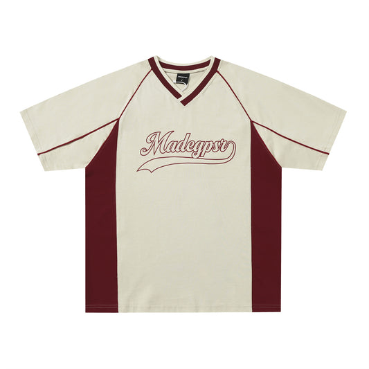 Vintage tarz t shirt vintage v-neck short sleeve loose t-shirt