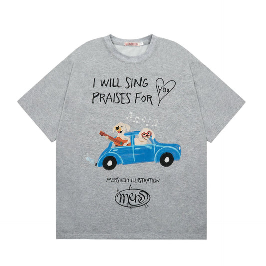 Vestimenta De Los 90 Summer Vintage T-Shirt Loose Cartoon Print Short Sleeve