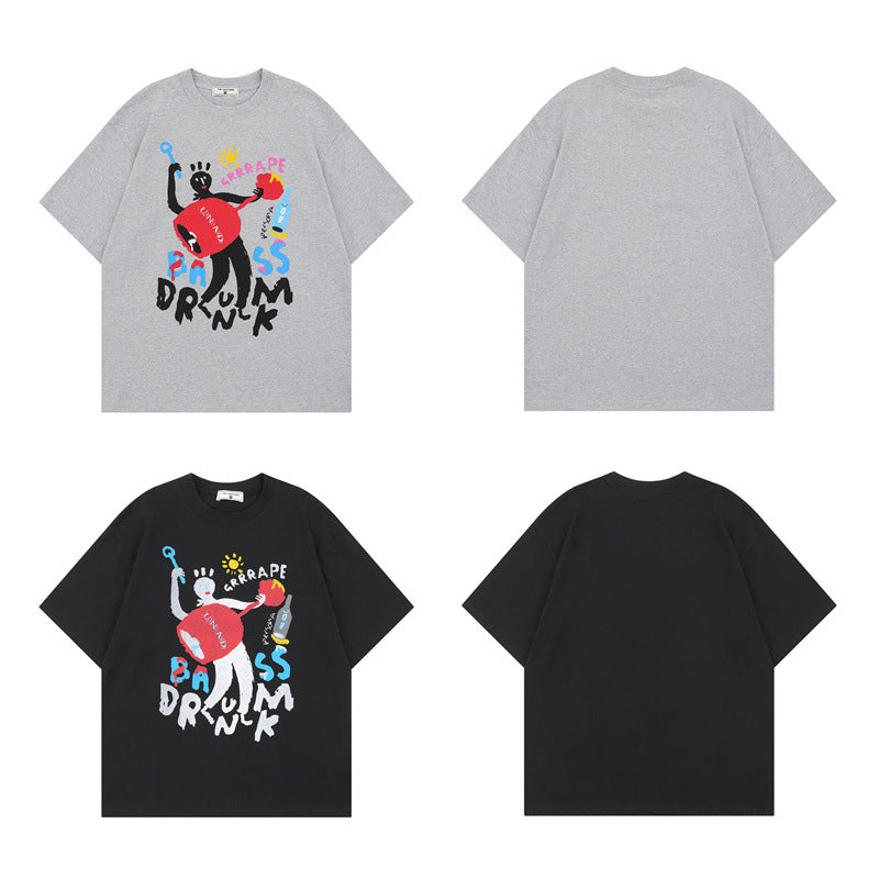 US drip outfits Summer Vintage Casual Loose Short Sleeve T-Shirts