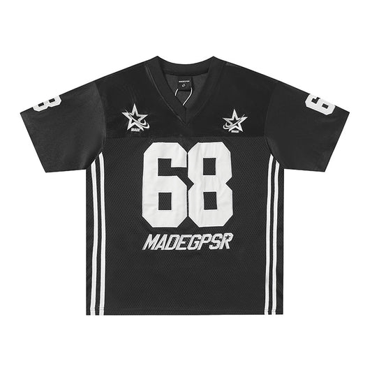 Hustle vintage summer short-sleeved embroidered quick-drying sports t-shirt