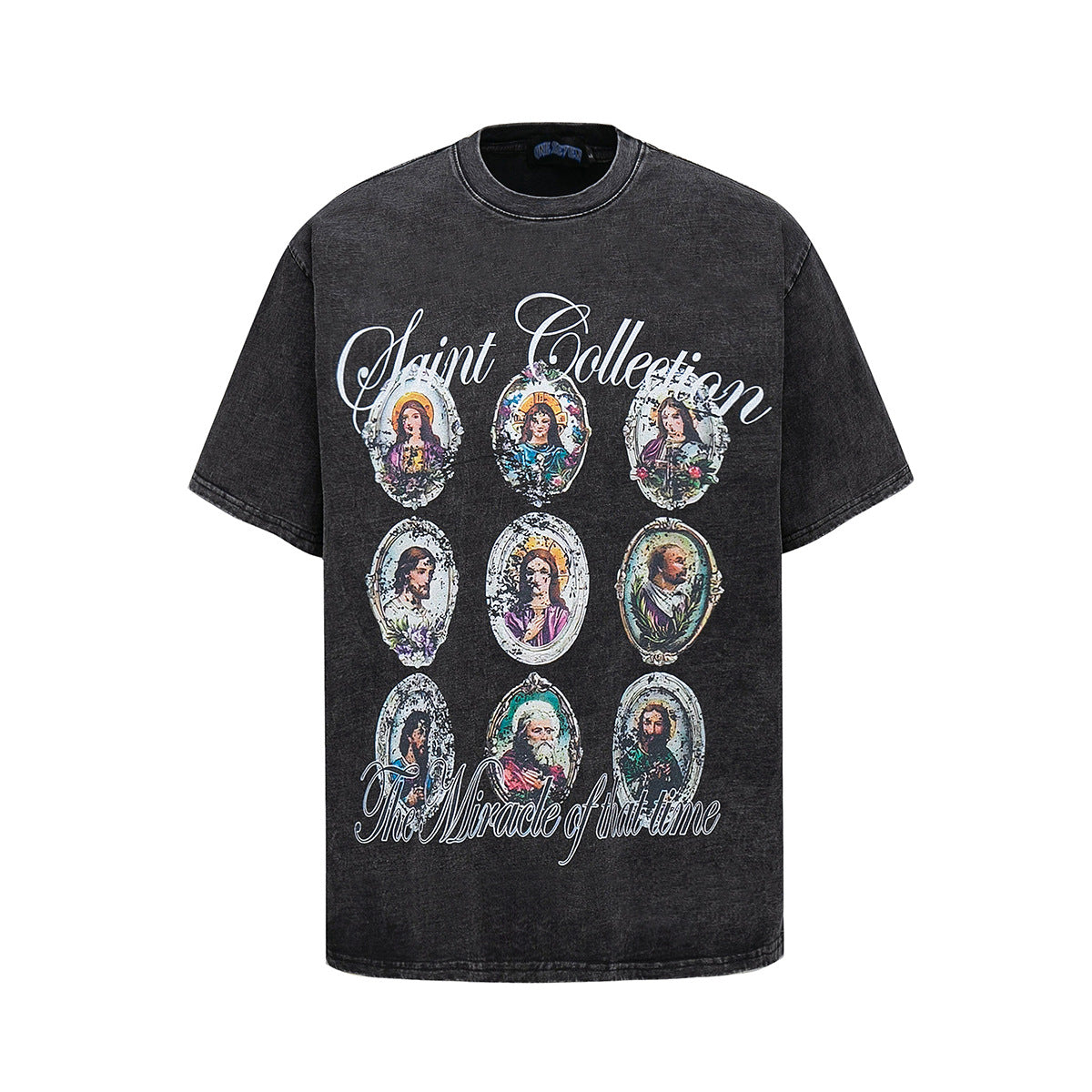 Retro Style Shirt For Men Summer Vintage Wash Short Sleeve T-Shirt